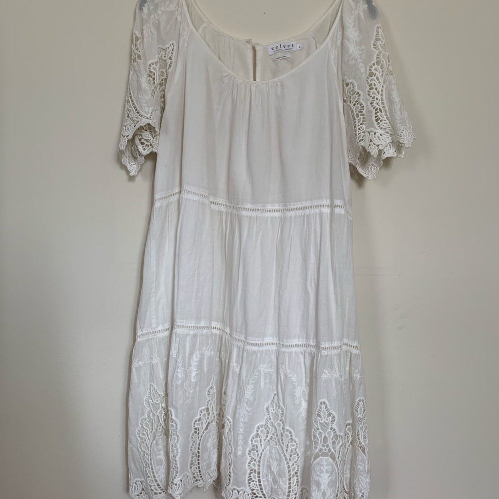 Velvet White Dress